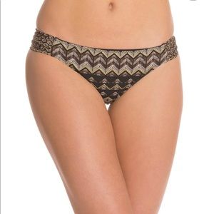 Red Carter Side Shirred Tab Hipster Bikini Bottom